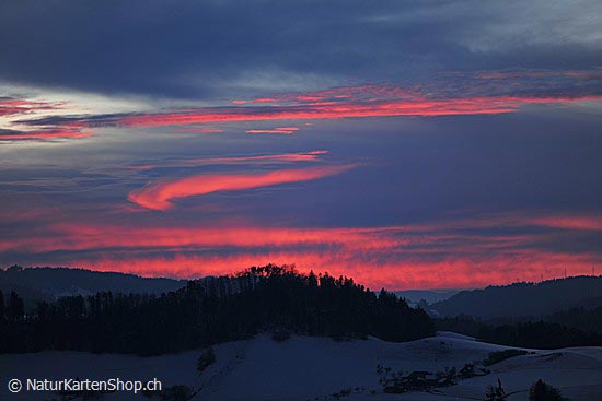 Foto:: Abendstimmung mit glühenden Wolken (Foto,Fotos,Bilder,Bild,)