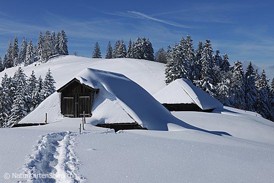 Foto:: Alphütten im Winter (Foto,Fotos,Bilder,Bild,)